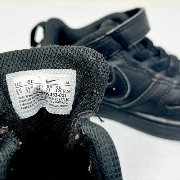 NIKE Court Borough Low 2 | Toddler 6C [BQ5453-001] Triple Black - Picture 7 of 8